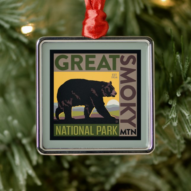 Great Smoky Mountain National Park| Bear Metal Tree Decoration (Tree)