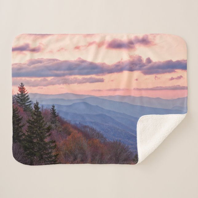 Great Smoky Mountain National Park Sherpa Blanket (Front (Horizontal))