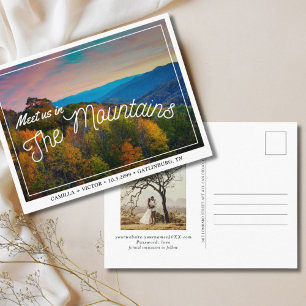 Great Smoky Mountain Wedding the Date Postcard
