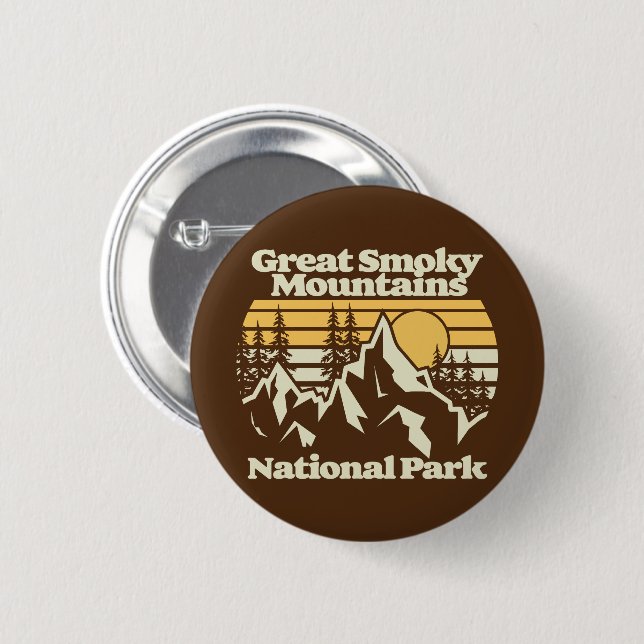 Great Smoky Mountains,National Park 6 Cm Round Badge (Front & Back)