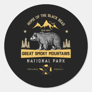 Great Smoky Mountains National Park Bear Classic Round Sticker