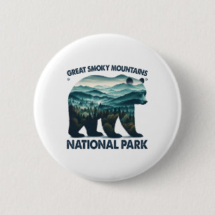 Great Smoky Mountains National Park Bear Hiking Ca 6 Cm Round Badge