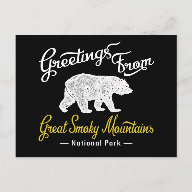 Great Smoky Mountains National Park Bear Postcard (Front)
