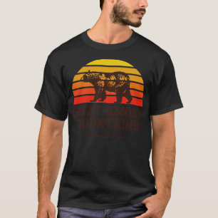 Great Smoky Mountains National Park Bear Retro Vin T-Shirt