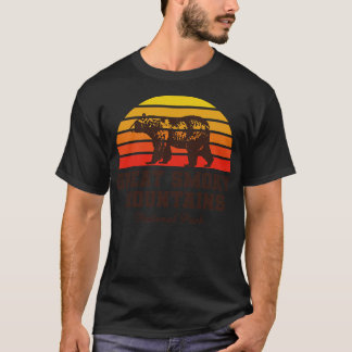 Great Smoky Mountains National Park Bear Retro Vin T-Shirt