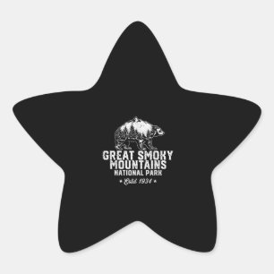 Great Smoky Mountains National Park Bear Vintage Star Sticker