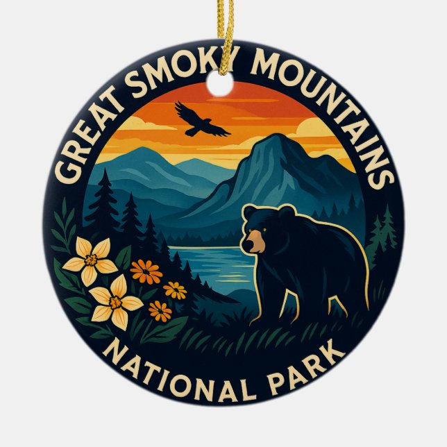 Great Smoky Mountains National Park Ceramic Tree Decoration (Front)