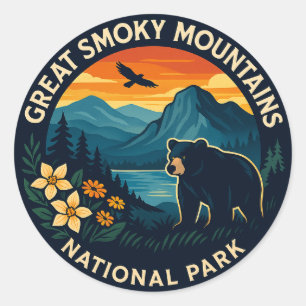 Great Smoky Mountains National Park Classic Round Sticker