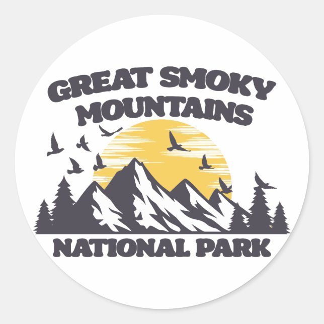 Great Smoky Mountains National Park Classic Round Sticker (Front)