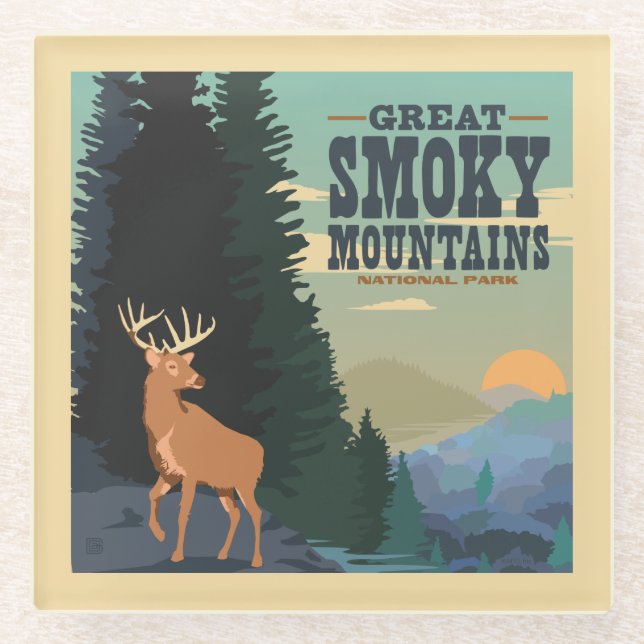 Great Smoky Mountains National Park Glass Coaster (Front)