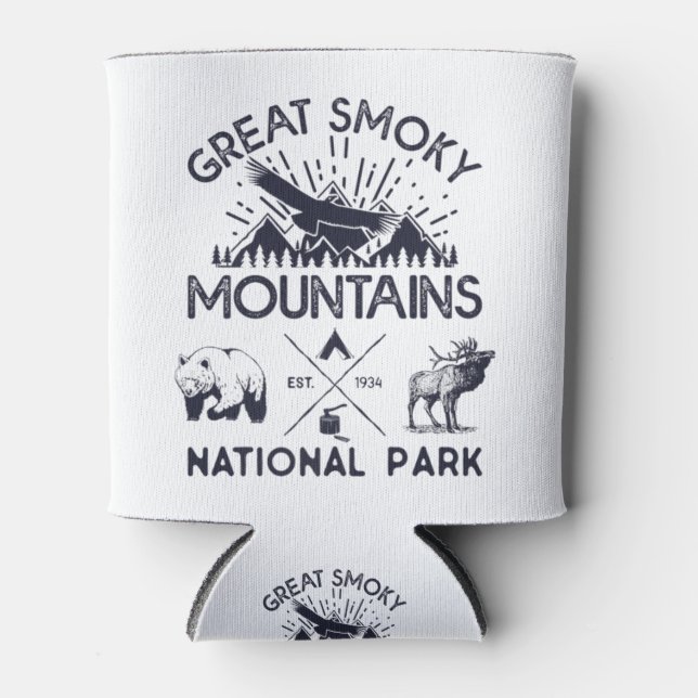 Great Smoky Mountains National Park Hiking Souveni Can Cooler (Front)