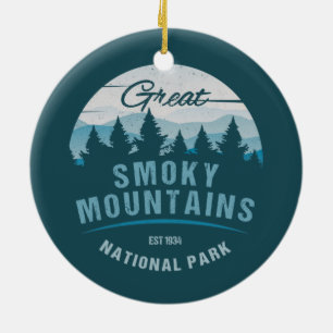 GREAT SMOKY MOUNTAINS NATIONAL PARK HOLIDAY CERAMIC TREE DECORATION