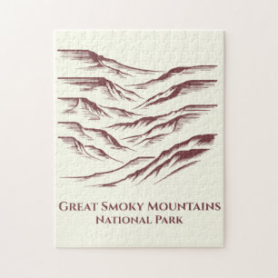 Great Smoky Mountains National Park Line Art Jigsaw Puzzle