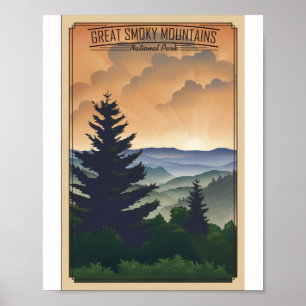 Great Smoky Mountains National Park Litho Artwork Poster