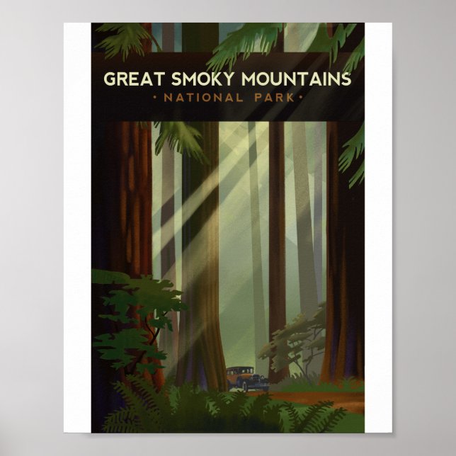 Great Smoky Mountains National Park Litho Artwork Poster (Front)