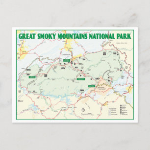 Great Smoky Mountains National Park Map Postcard