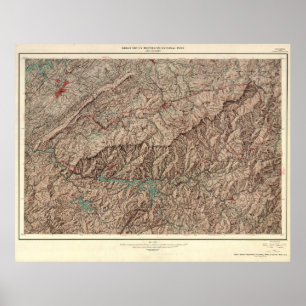 Great Smoky Mountains National Park Map Poster