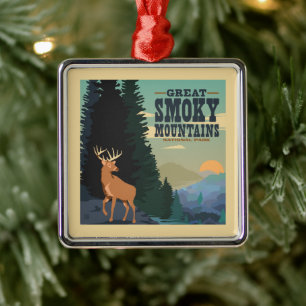 Great Smoky Mountains National Park Metal Tree Decoration