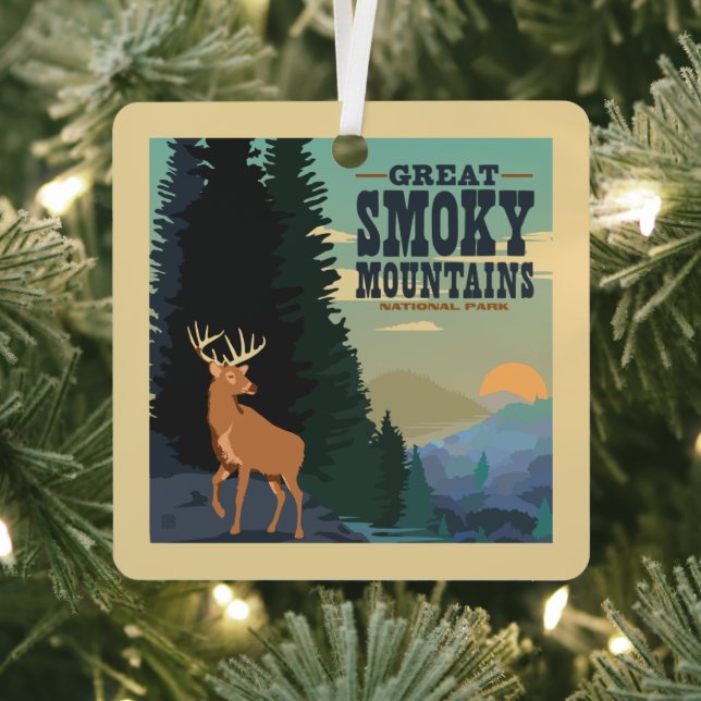 Great Smoky Mountains National Park Metal Tree Decoration (Insitu)