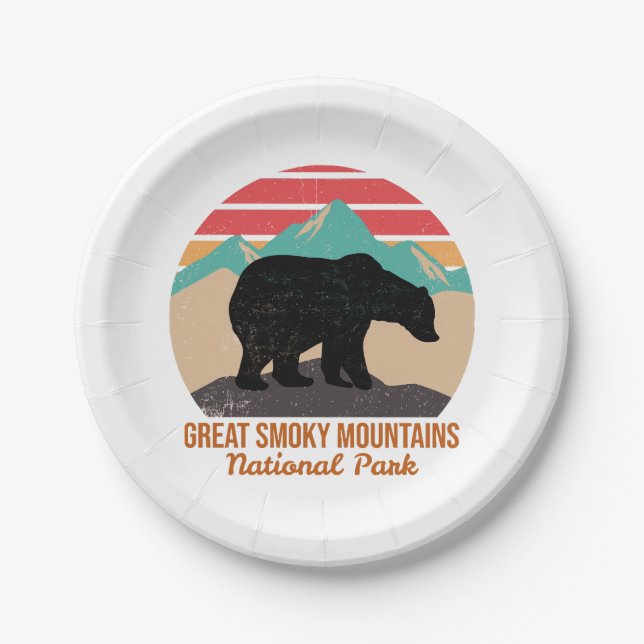 GREAT SMOKY MOUNTAINS NATIONAL PARK  PAPER PLATE (Front)