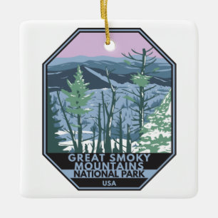  Great Smoky Mountains National Park Retro Ceramic Ornament