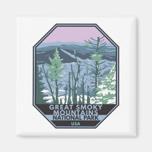  Great Smoky Mountains National Park Retro Magnet