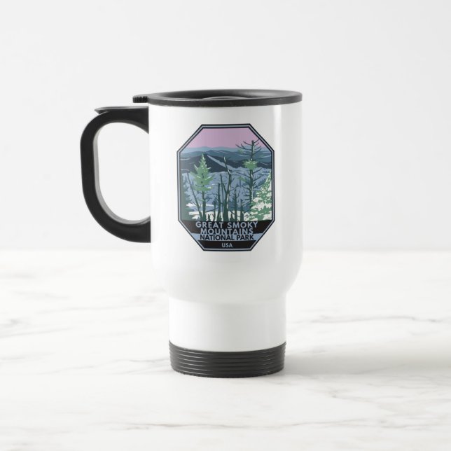 Great Smoky Mountains National Park Retro Travel Mug (Left)