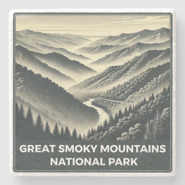 Great Smoky Mountains National Park Stone Coaster (Front)