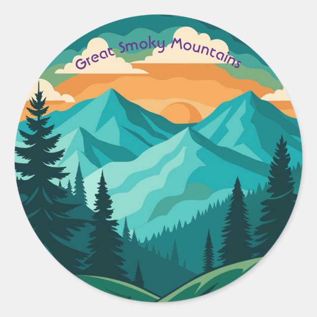 Great Smoky Mountains National Park Stylist Classic Round Sticker (Front)