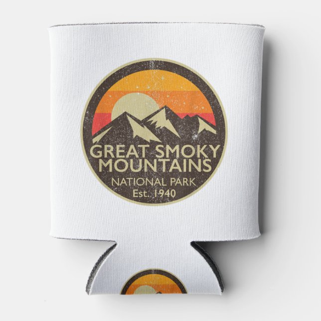 Great Smoky Mountains National Park T Shirt Hiking Can Cooler (Front)