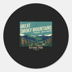 Great smoky mountains national park tennessee classic round sticker