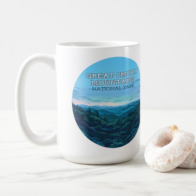 Great Smoky Mountains National Park Tennessee Coffee Mug (With Donut)