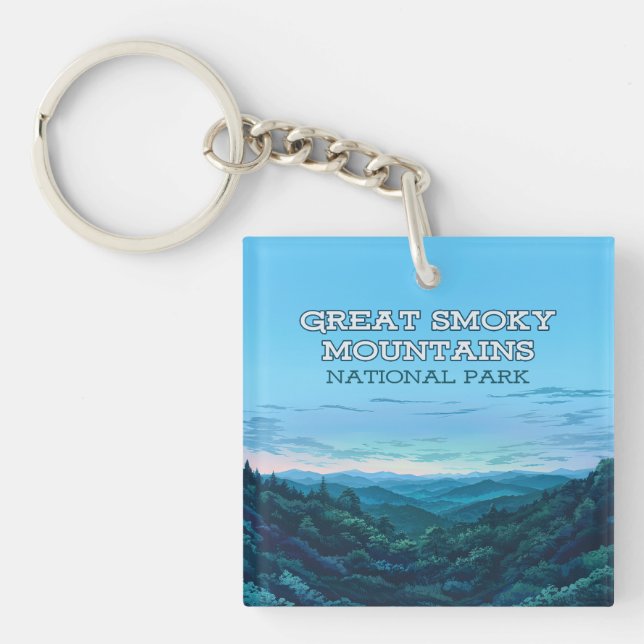 Great Smoky Mountains National Park Tennessee Key Ring (Front)