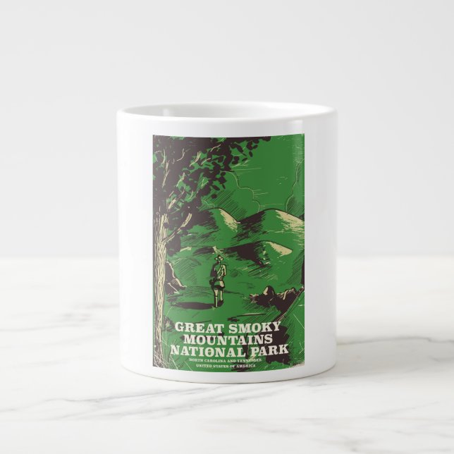 Great Smoky Mountains National Park travel poster Large Coffee Mug (Front)