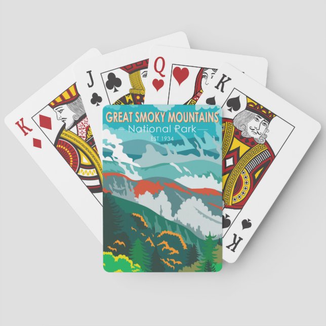  Great Smoky Mountains National Park Vintage  Playing Cards (Back)