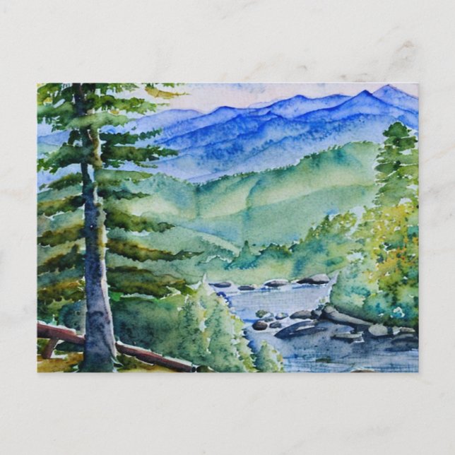 Great Smoky Mountains National Park Watercolor P Postcard (Front)
