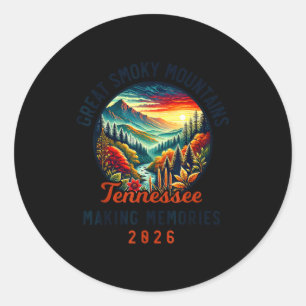 Great Smoky Mountains Tennessee 2026 Geon Forge, V Classic Round Sticker