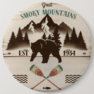 Great Smoky Mountains, TN bear 6 Cm Round Badge