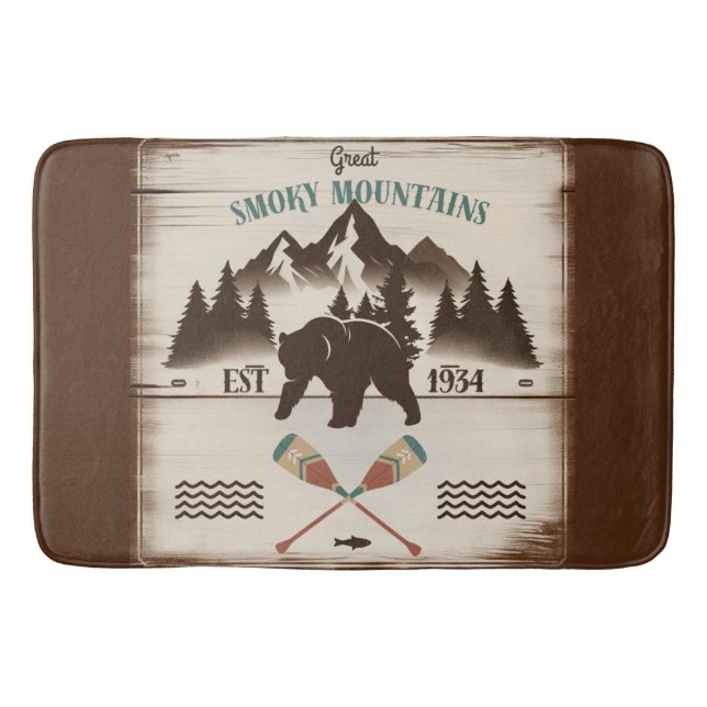 Great Smoky Mountains, TN bear Bath Mat (Front)