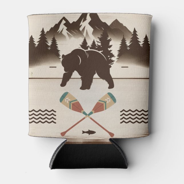 Great Smoky Mountains, TN bear Can Cooler (Front)