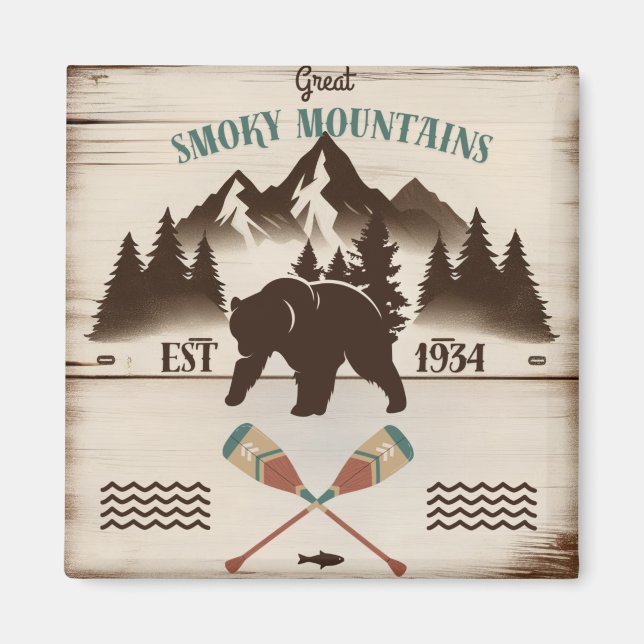 Great Smoky Mountains, TN bear Magnet (Front)