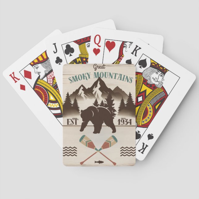 Great Smoky Mountains, TN bear Playing Cards (Back)