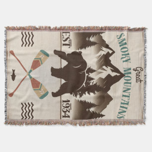 Great Smoky Mountains, TN bear Throw Blanket
