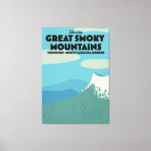 Great Smoky Mountains travel poster. Canvas Print