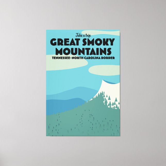 Great Smoky Mountains travel poster. Canvas Print (Front)