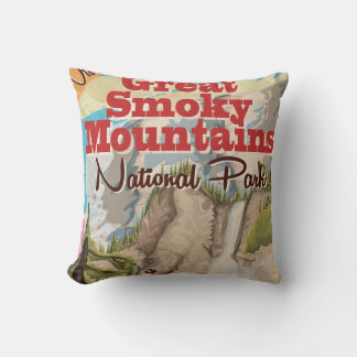 Great Smoky Mountains Travel Poster. Cushion