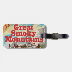 Great Smoky Mountains Travel Poster. Luggage Tag