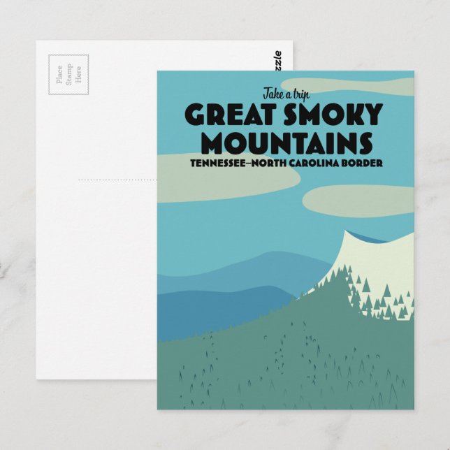 Great Smoky Mountains travel poster. Postcard (Front/Back)