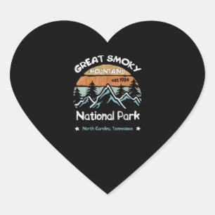 Great Smoky Mountains US National Park Camping Heart Sticker