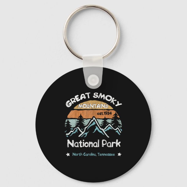 Great Smoky Mountains US National Park Camping Key Ring (Front)